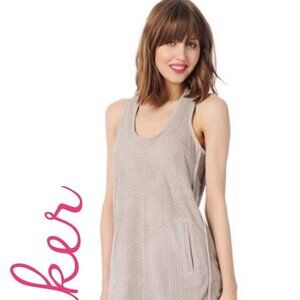 PARKER SAM LUX GENUINE PERFORATED SUEDE LEATHER DRESS SLKY SOFT LINED